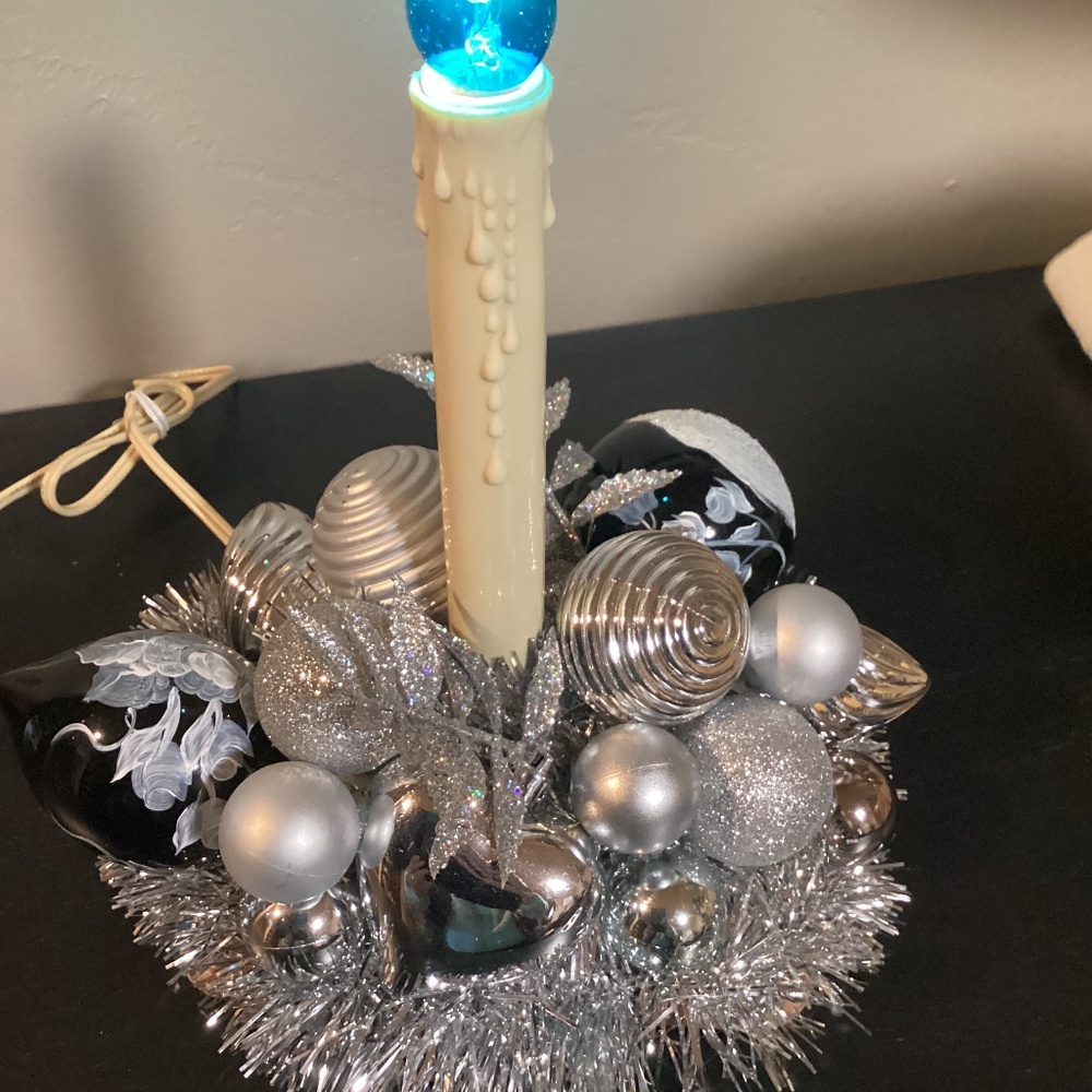 Vintage Electric Light Candolier Christmas Candle. Decorated